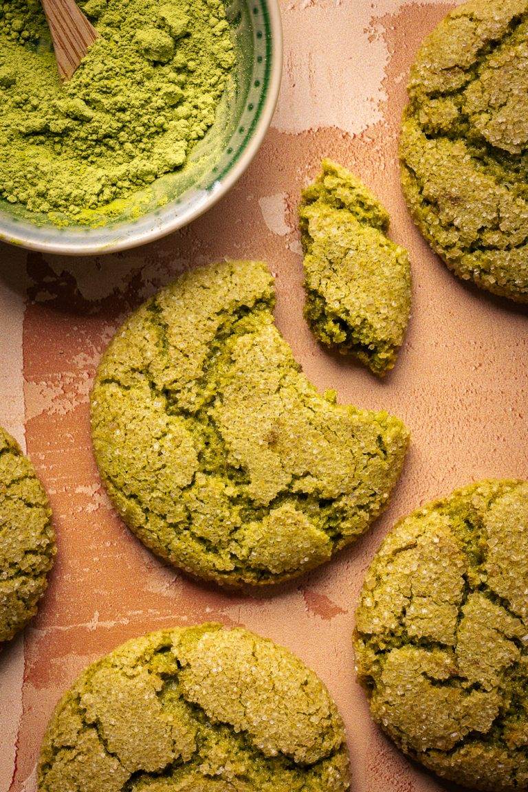 BISCOTTI AL TÈ MATCHA E MANDORLE VEGANI - Mangio quindi Sono