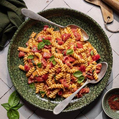 pasta cremosa al pomodoro e brie