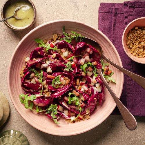 Insalata di radicchio speck e mele per natale