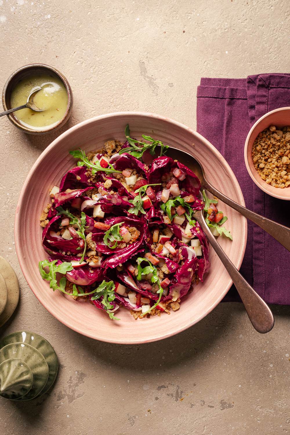 Insalata di radicchio speck e mele per natale